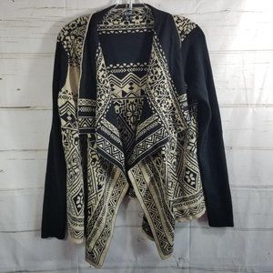 Lucky Brand Knit Waterfall Draped Tribal size XL